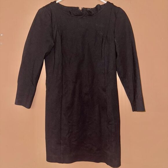 J. Crew Women's Knit Zip Back 3/4 Sleeve Midi Dress - Black XS - Picture 4 of 7